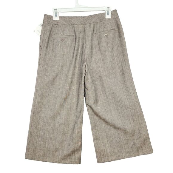 NWT LAFAYETTE 148 Brown 100% Wool Wide Leg Cropped Culottes Pants SIZE 4 - Picture 2 of 16